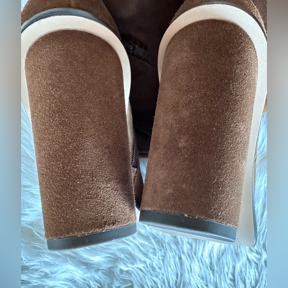 NWOB Gianni Bini Over the Knee Leather Suede Boots w Block Chunky Heel - Picture 7 of 15